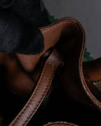 "Salvatore Ferragamo" Gathered stitch work design leather hand bag