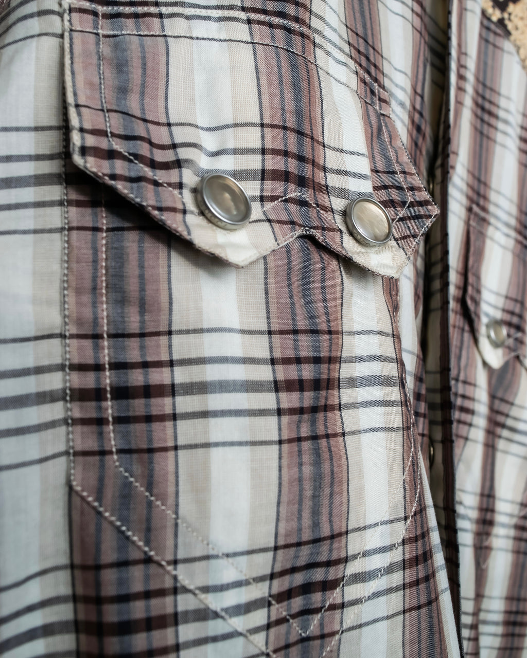 "GUCCI" Floral and checkered western shirt