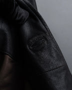 "HUGO BOSS" Oversized calf leather tailored jacket