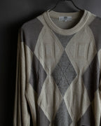 "BALENCIAGA" Diamond pattern argyle twill crew neck knit