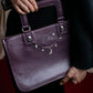 "JEAN PAUL GAULTIER" Horizontal star＆moon chain design purple leather bag