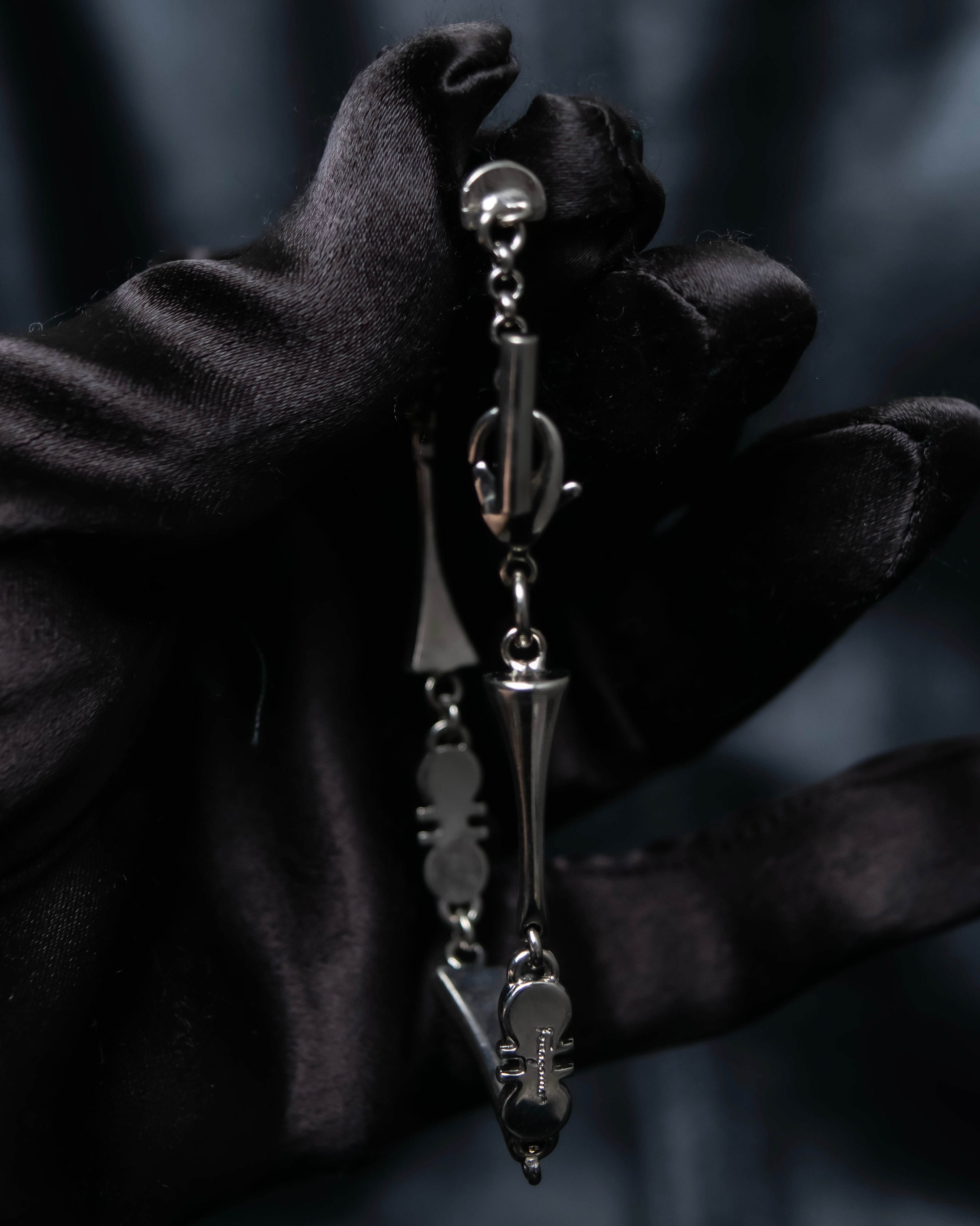 "Salvatore Ferragamo" silver gangini logo chain bracelet