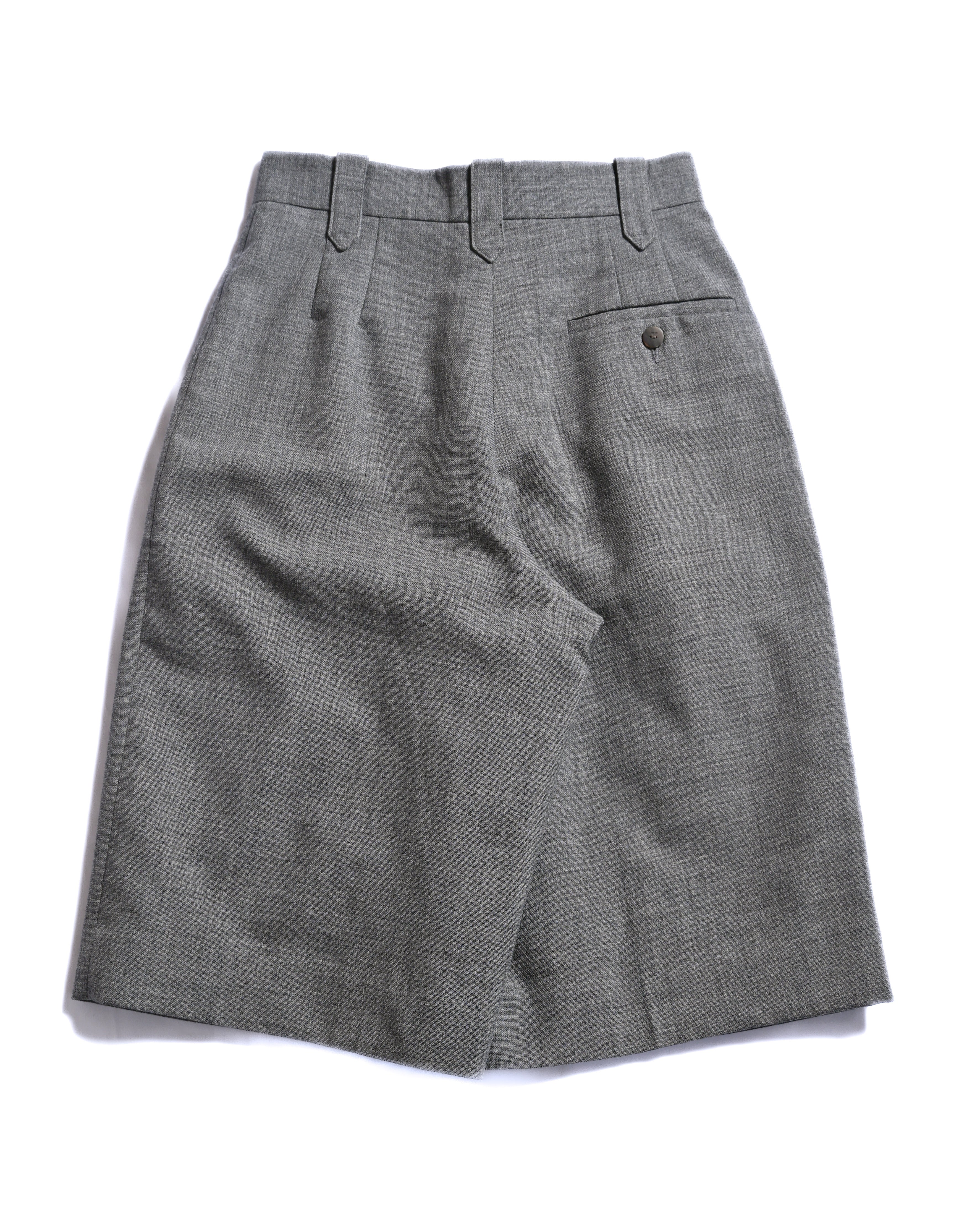 LOEWE/ 2019AW Two Tuck Wool Wide Shorts Gray