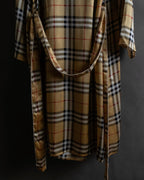 "BURBERRYS" Nova check maxi length silk gown coat