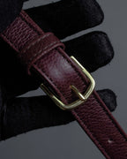 "YVES SAINT LAURENT" Diamond trim design 2way leather handle bag