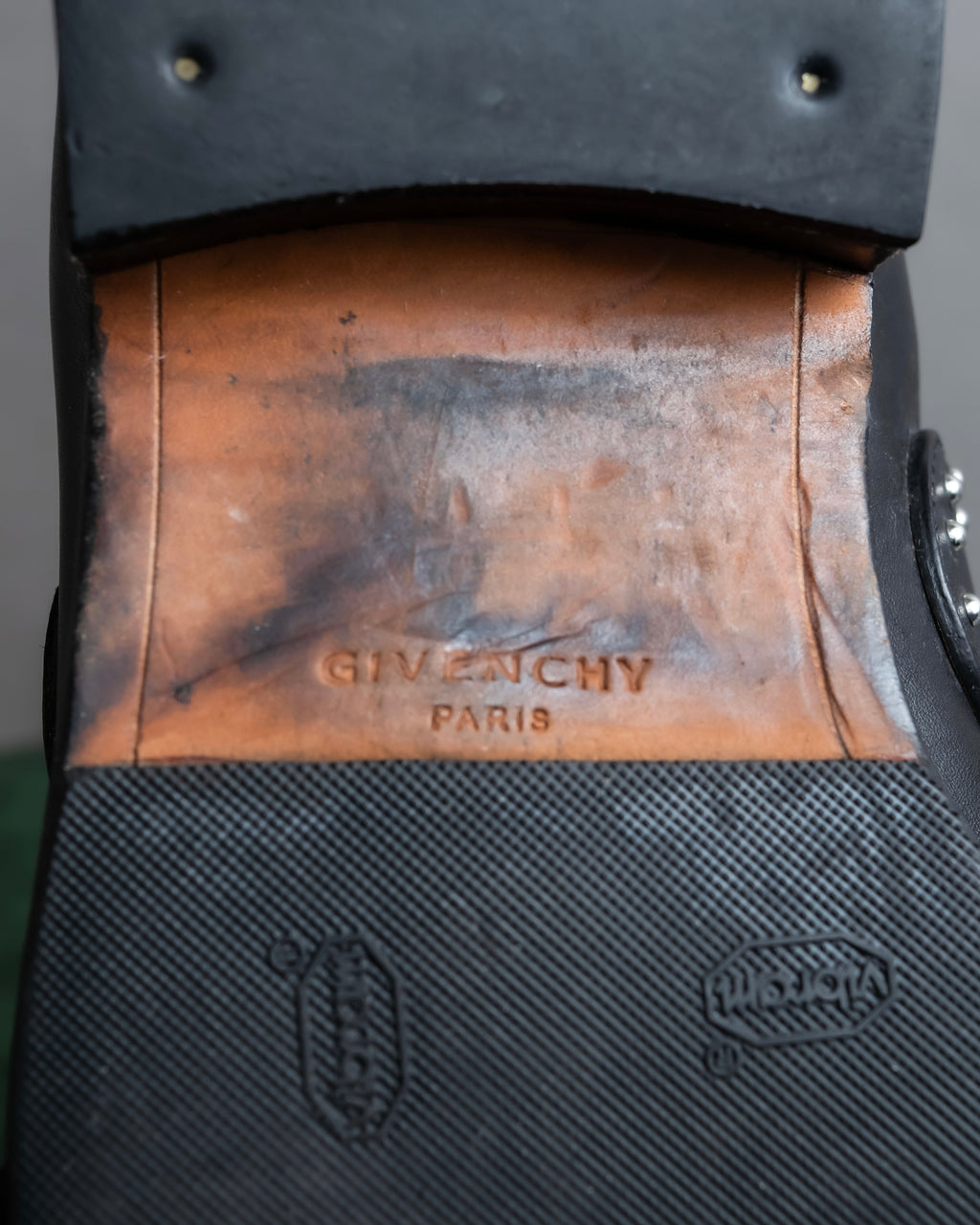 "GIVENCHY" Belt and stud design leather boots