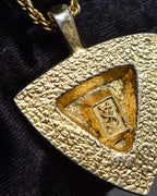 "YVES SAINT LAURENT" Triangle motif glass stone necklace
