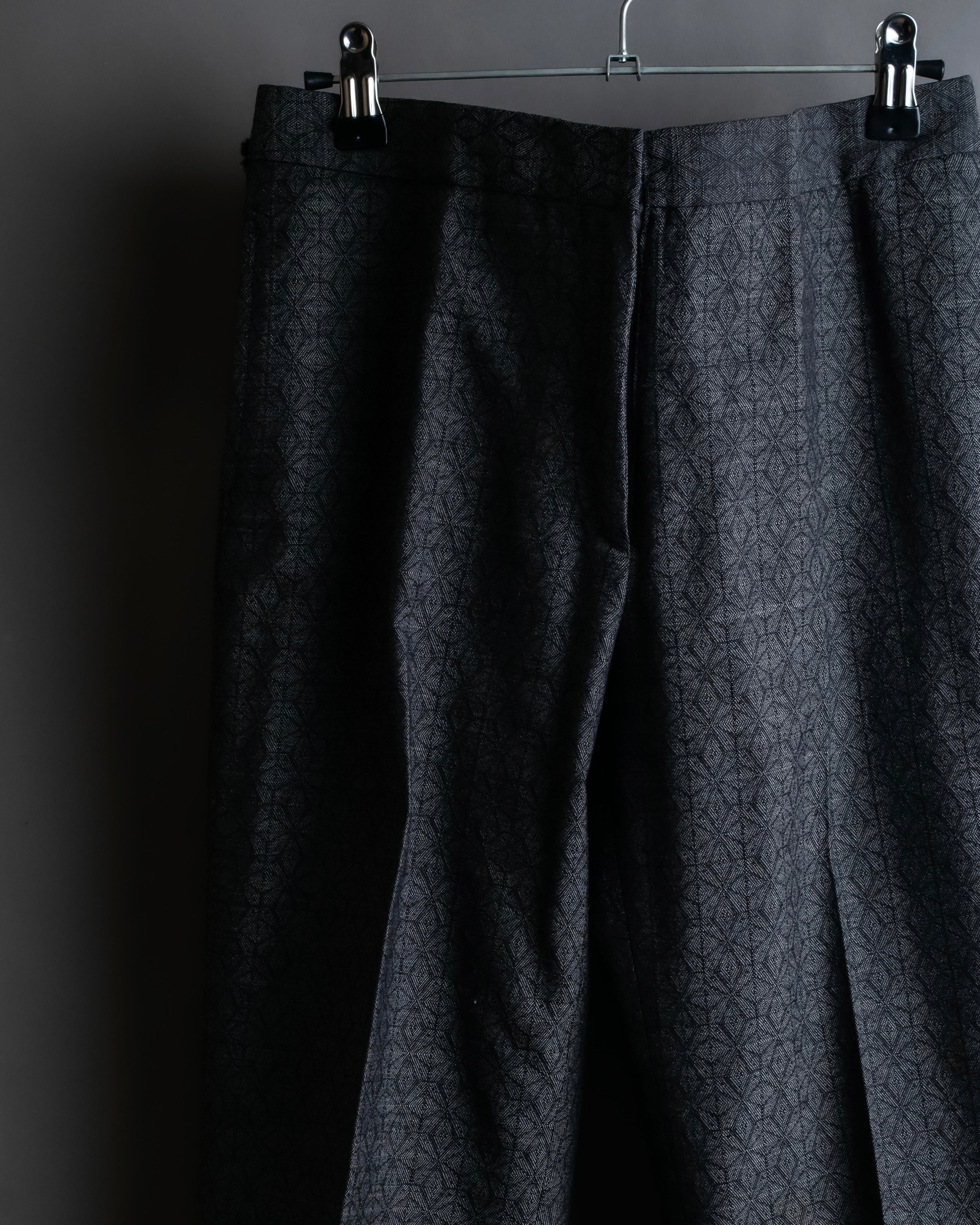 "Maison Martin Margiela" Geometric pattern high waist slim slacks
