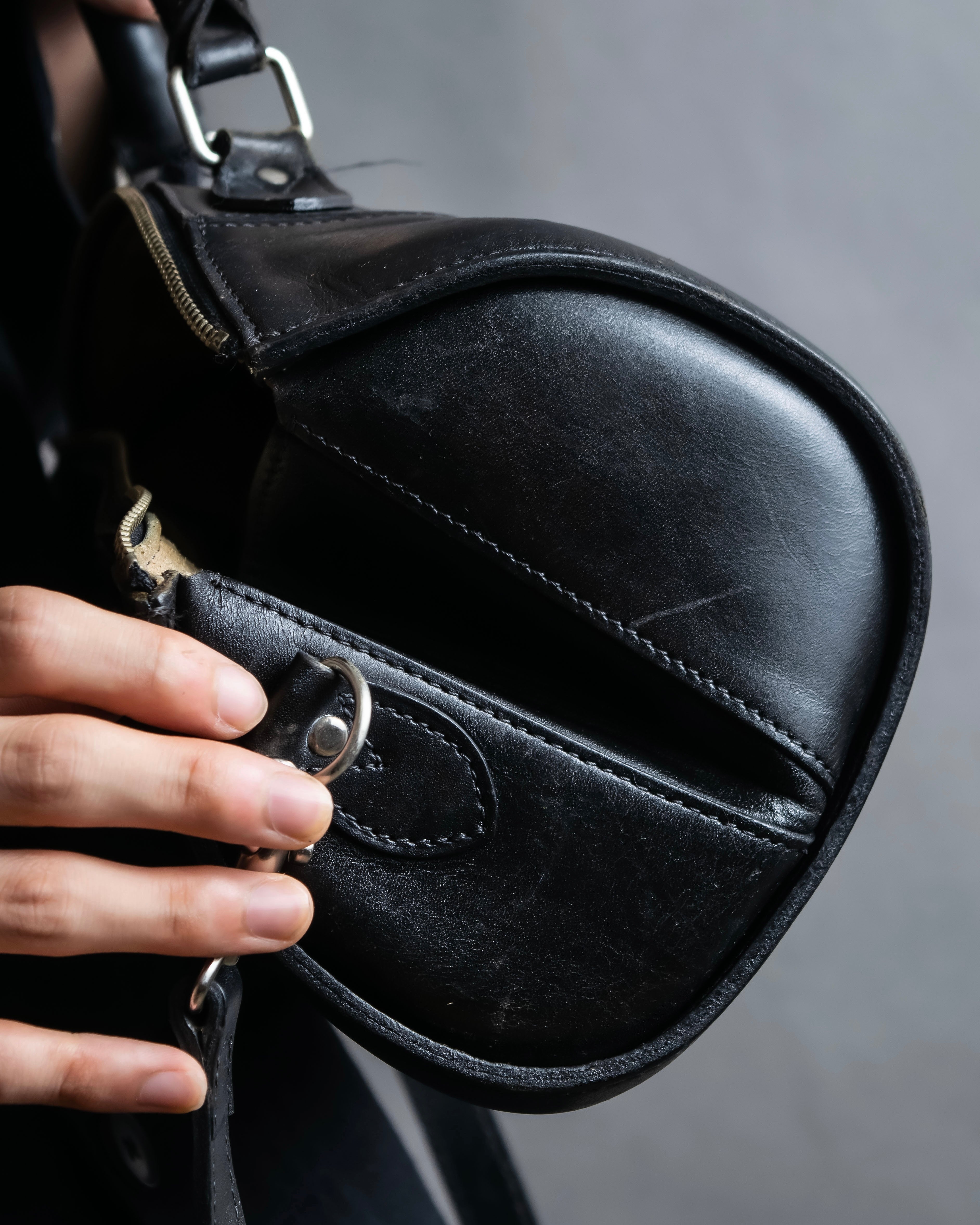 "JEAN PAUL GAULTIER" Tubular design leather 2way shoulder bag