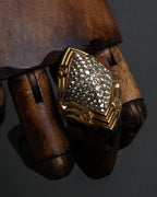 "GUCCI" Interlocking G rhinestone design dome-shaped ring