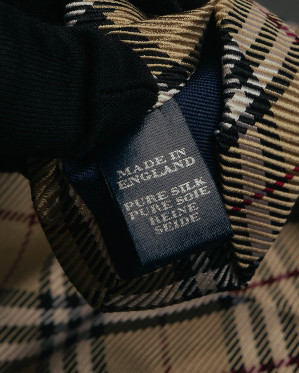 "BURBERRY LONDON" 00's Beige checked silk necktie