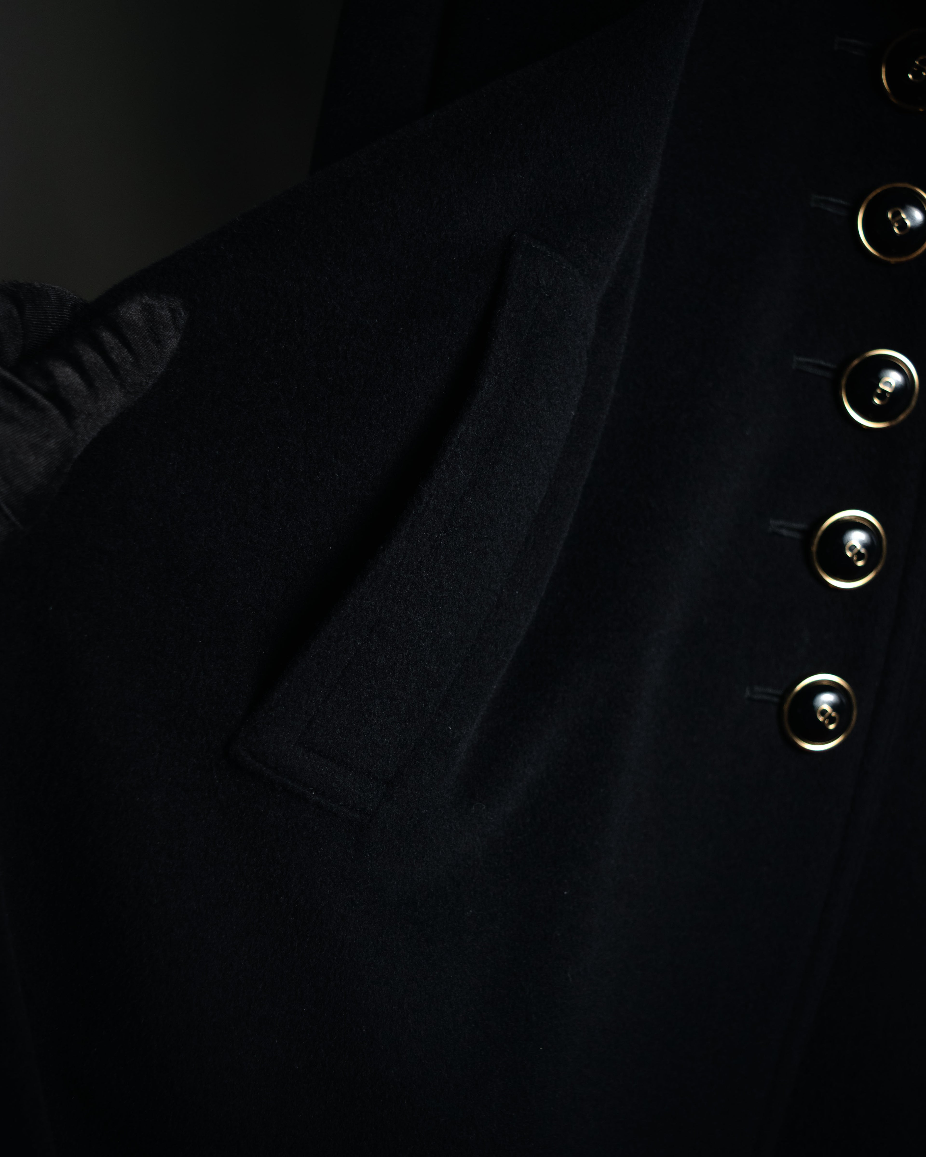 –SPECIAL– “Christian Dior” 80’s-90’s Angora blend sailor collar A-line coat