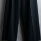 "CHANEL" 100% wool belted wide straight slacks