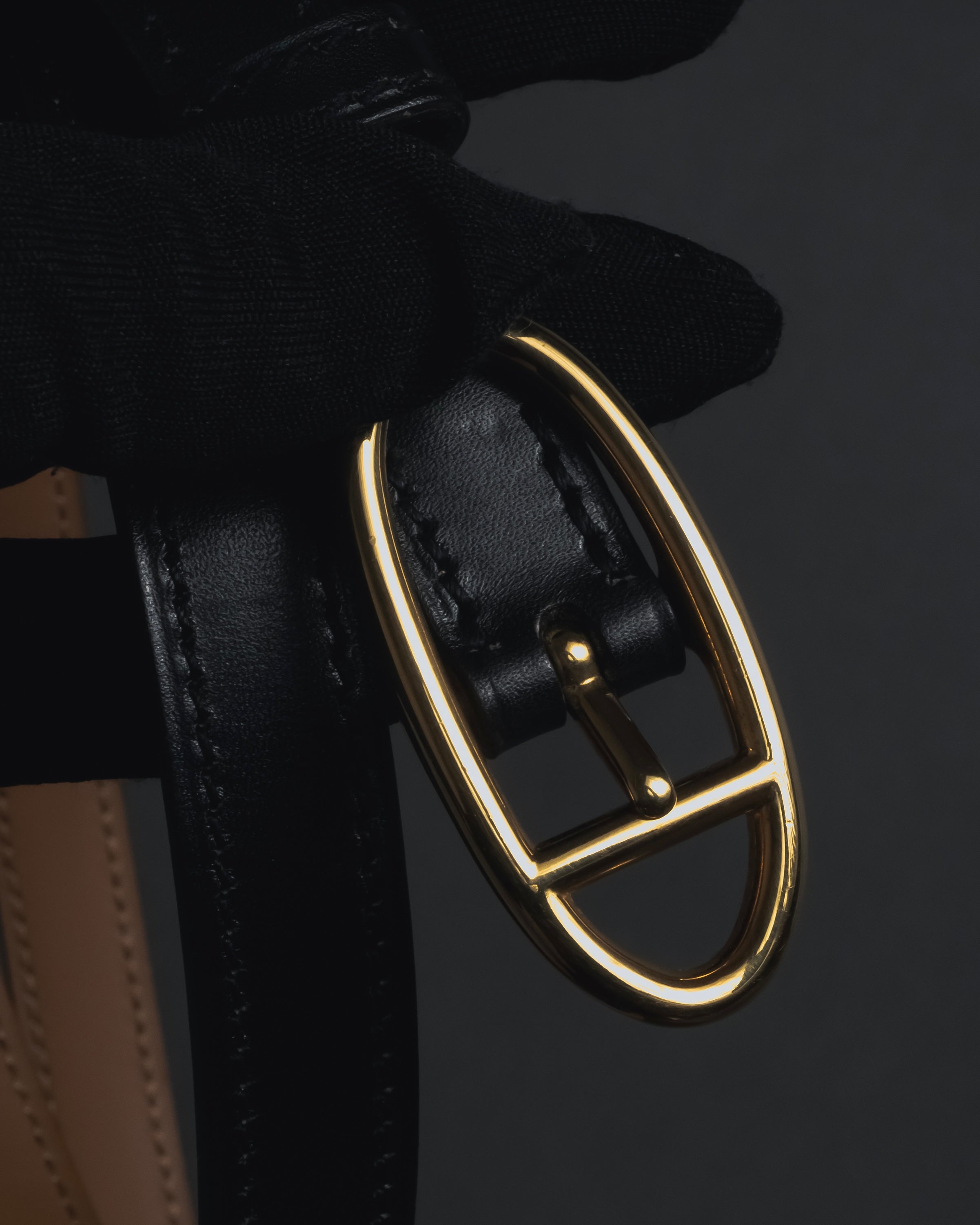 "HERMES" Chaine d'Ancre motif buckle leather belt