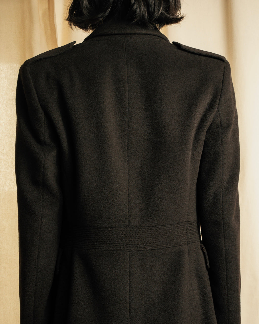 "VALENTINO" Shaped silhouette mocha brown chester coat