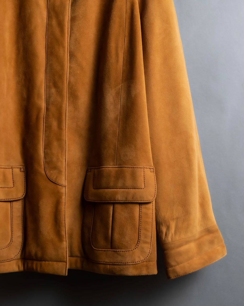 "LOEWE" Out pocket detail oversized suede jacket