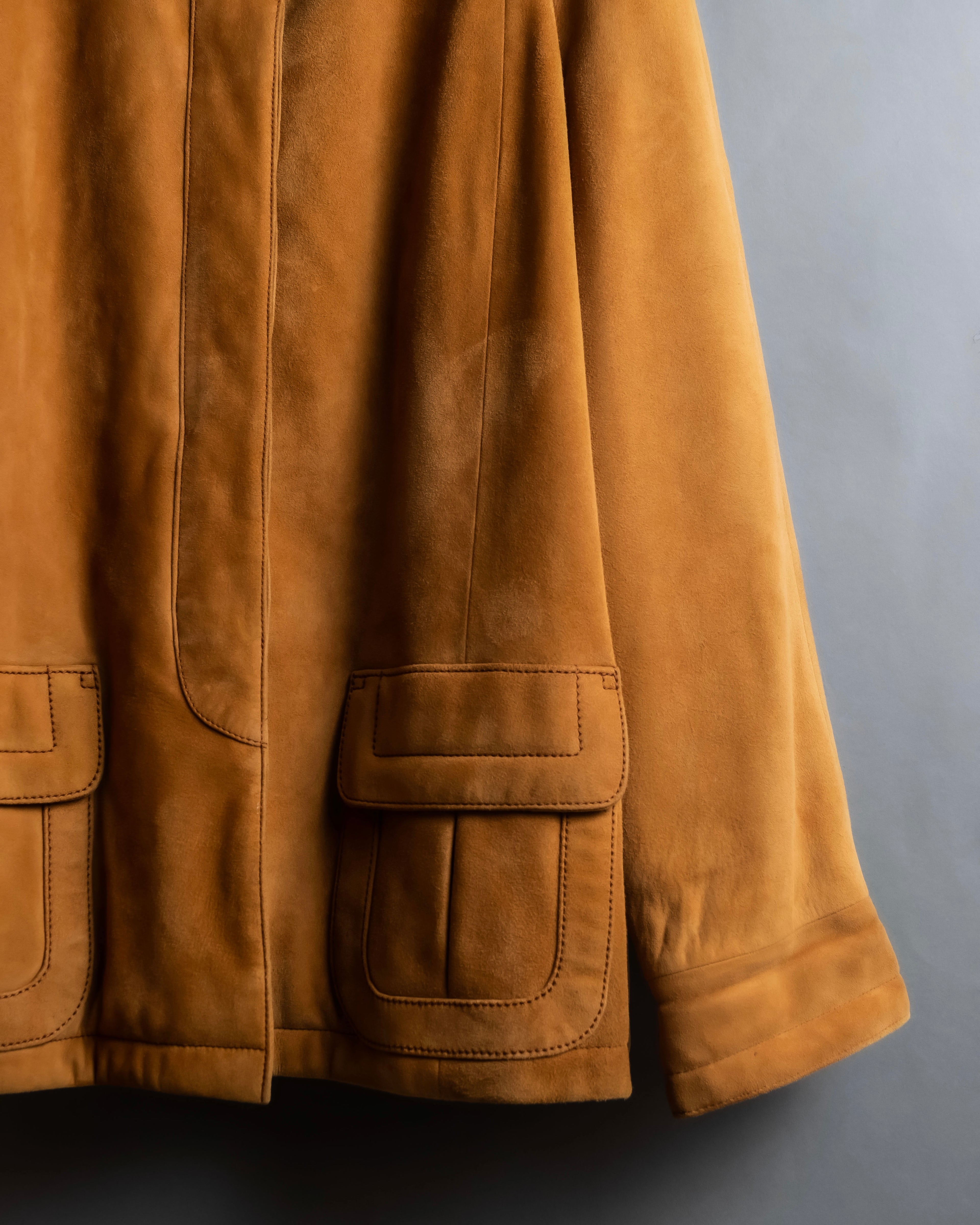 "LOEWE" Out pocket detail oversized suede jacket