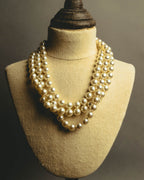 "Salvatore Ferragamo" 80's-90's Gancini three-strand pearl-style necklace