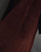 -SPECIAL- "GUCCI" 70’s Suede leather round collar coat