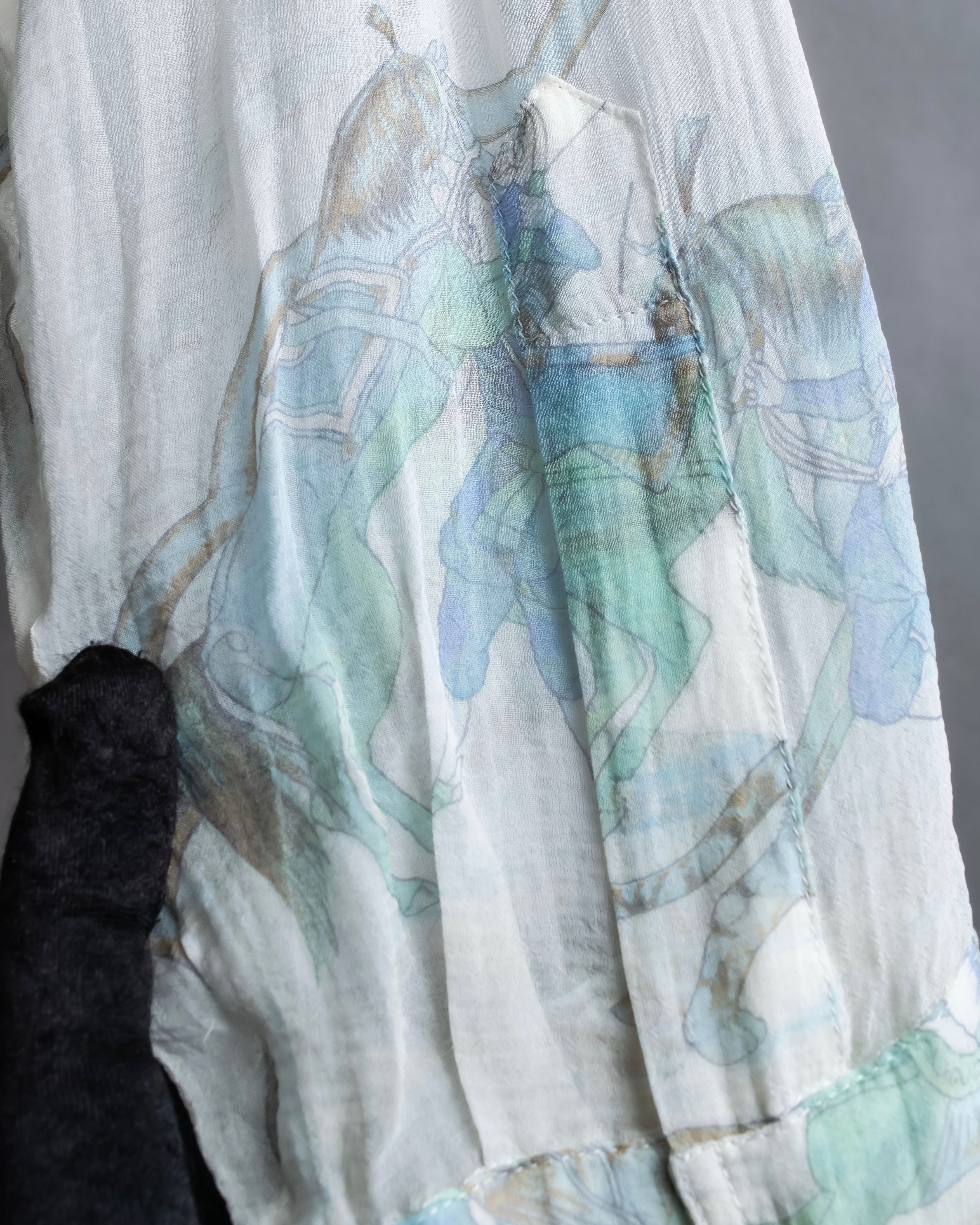 "HERMES" Margiela period abstract pattern shirt