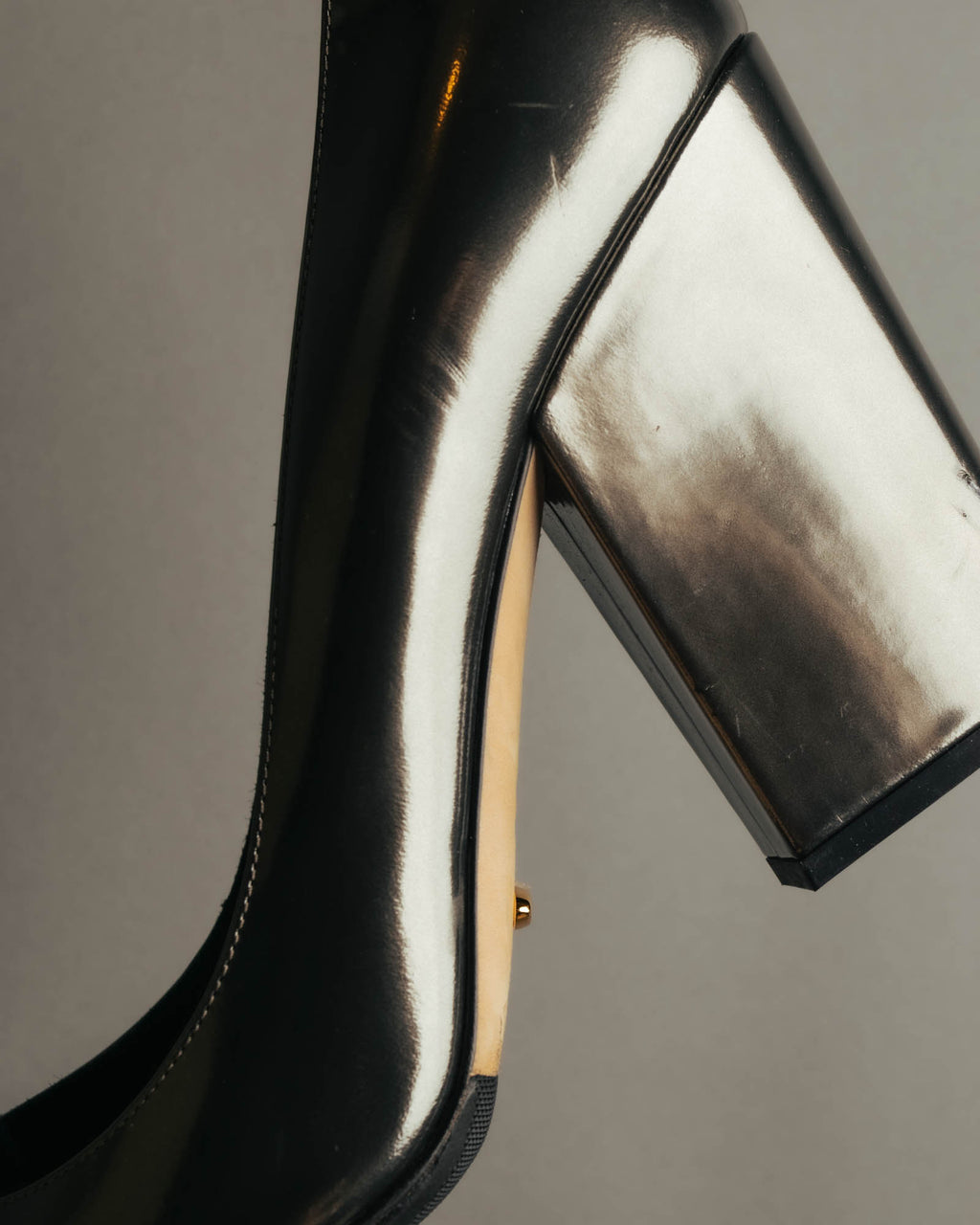 "Sergio Rossi" 00's-10's Glossy black leather high heel pumps