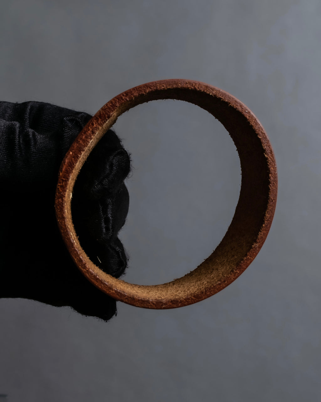 "HERMES" Camel brown color leather bangle