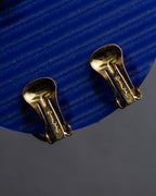 "Christian Dior" Logo cutout design gold earrings