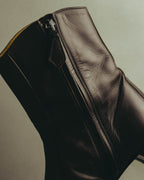 "Hermès" Minimal dark brown leather ankle boots