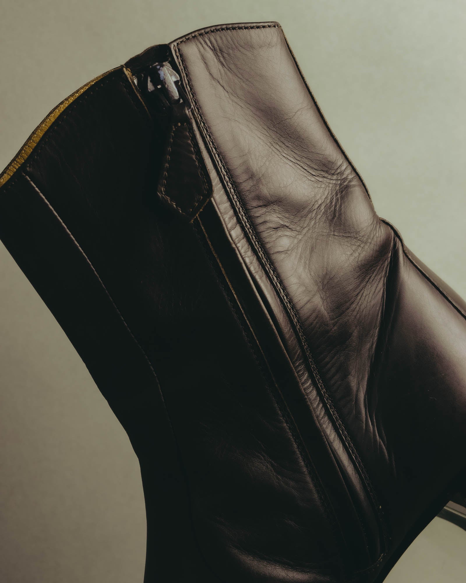 "Hermès" Minimal dark brown leather ankle boots