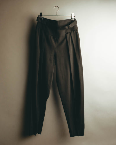 "REDValentino" 20's Asymmetric wrap waist pleated tapered trousers