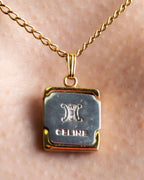 "CELINE" Logo pendant necklace