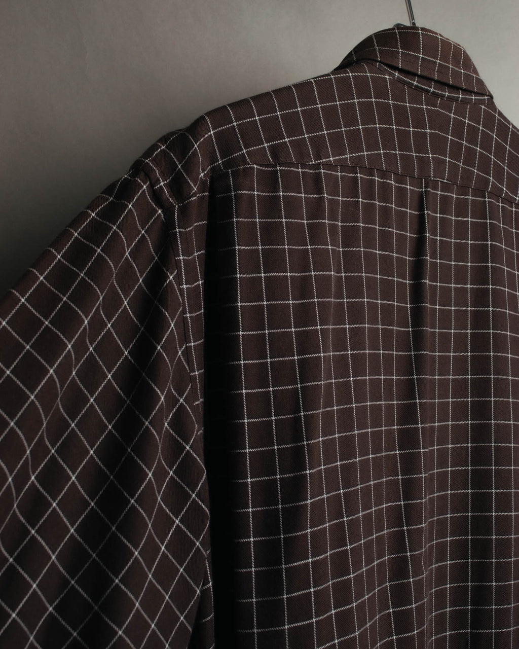 -SPECIAL- “HERMES” 90’s-00’s Windowpane checked sellier button shirt