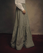-SPECIAL- “Christian Dior” 2021 cruise striped linen silk tiered skirt