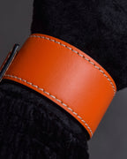 "LOEWE" Anagram logo engraved leather bracelet