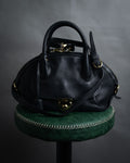 “Salvatore Ferragamo” 2000’s Pebbled leather turn lock bag