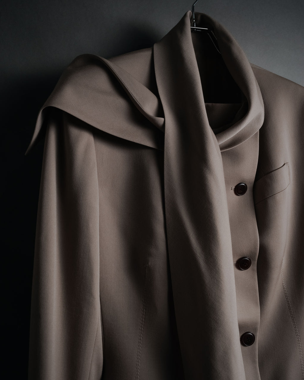 –SPECIAL– “Jean Paul GAULTIER FEMME” 90’s-00’s sculptural scarf collar tailored jacket