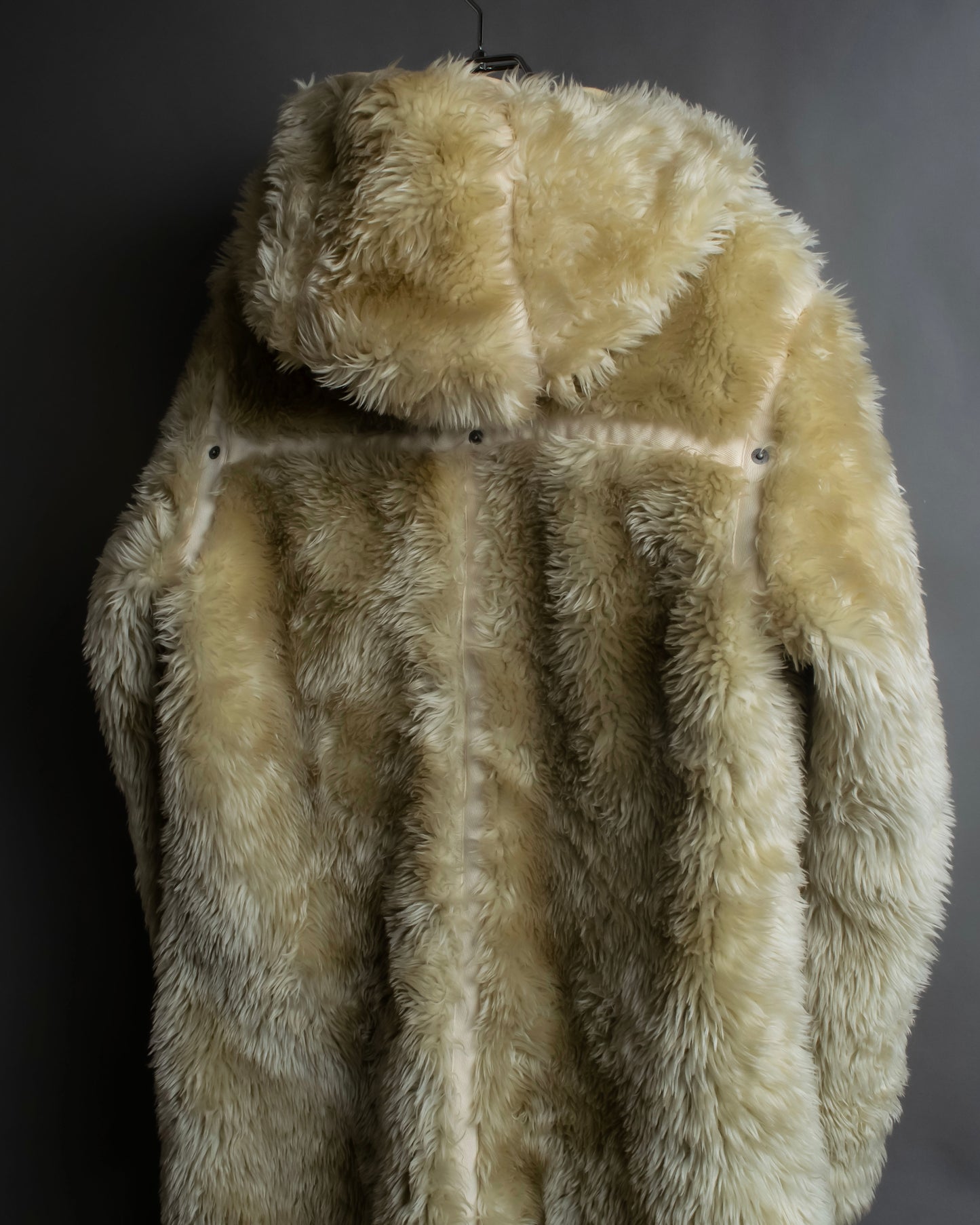 "DIESEL" Double zipper hooded long fur coat