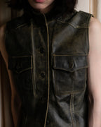 "CHANEL" 2000AW Karl Lagerfeld period calf leather vest