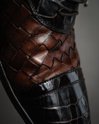 “DOLCE&GABBANA” 2008–2014 Exotic leather and intrecciato oxford shoes