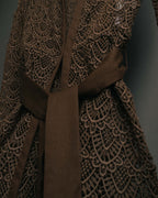 -SPECIAL- “VALENTINO ROMA” 1998-2008 Lace belted sheer coat dress