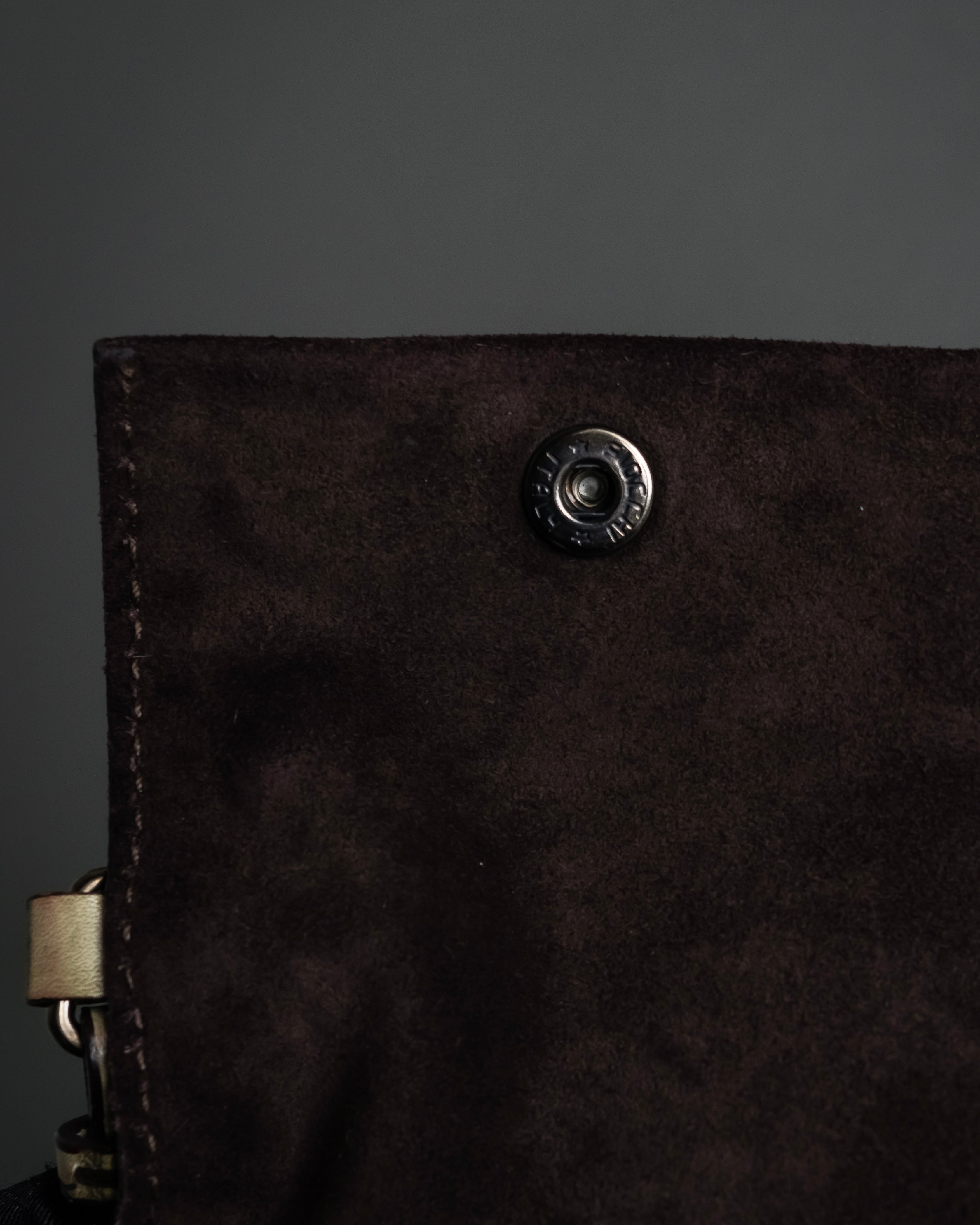 "MIU MIU" Belt strap design embossed leather hand bag