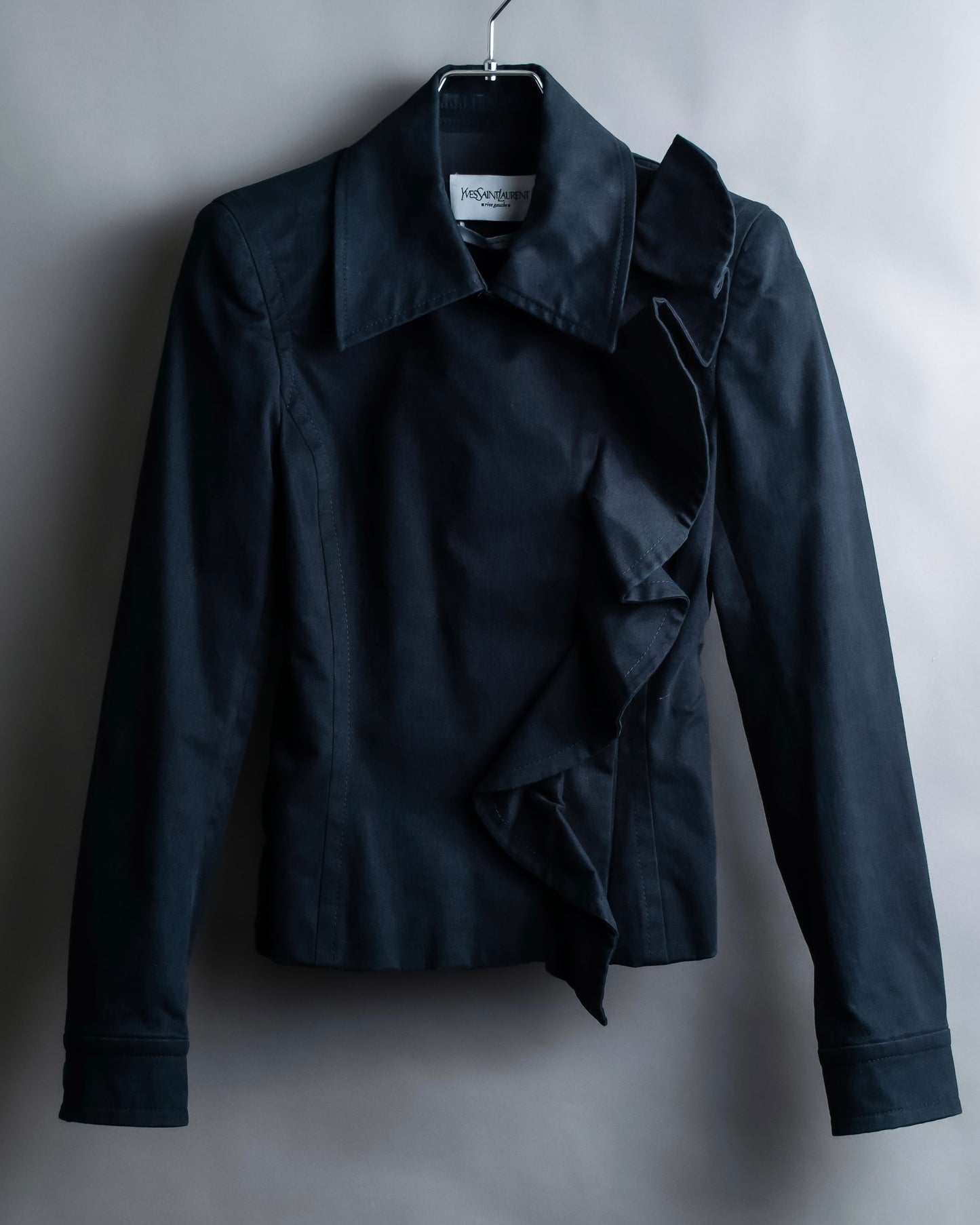 "YVES SAINT LAURENT rive gauchet " Asymmetrical frill design short blouson