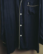 "Yves Saint Laurent" 90's-00's Herringbone silk pajama shirt