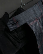 "GUCCI" Glen plaid wool wide tapered slacks