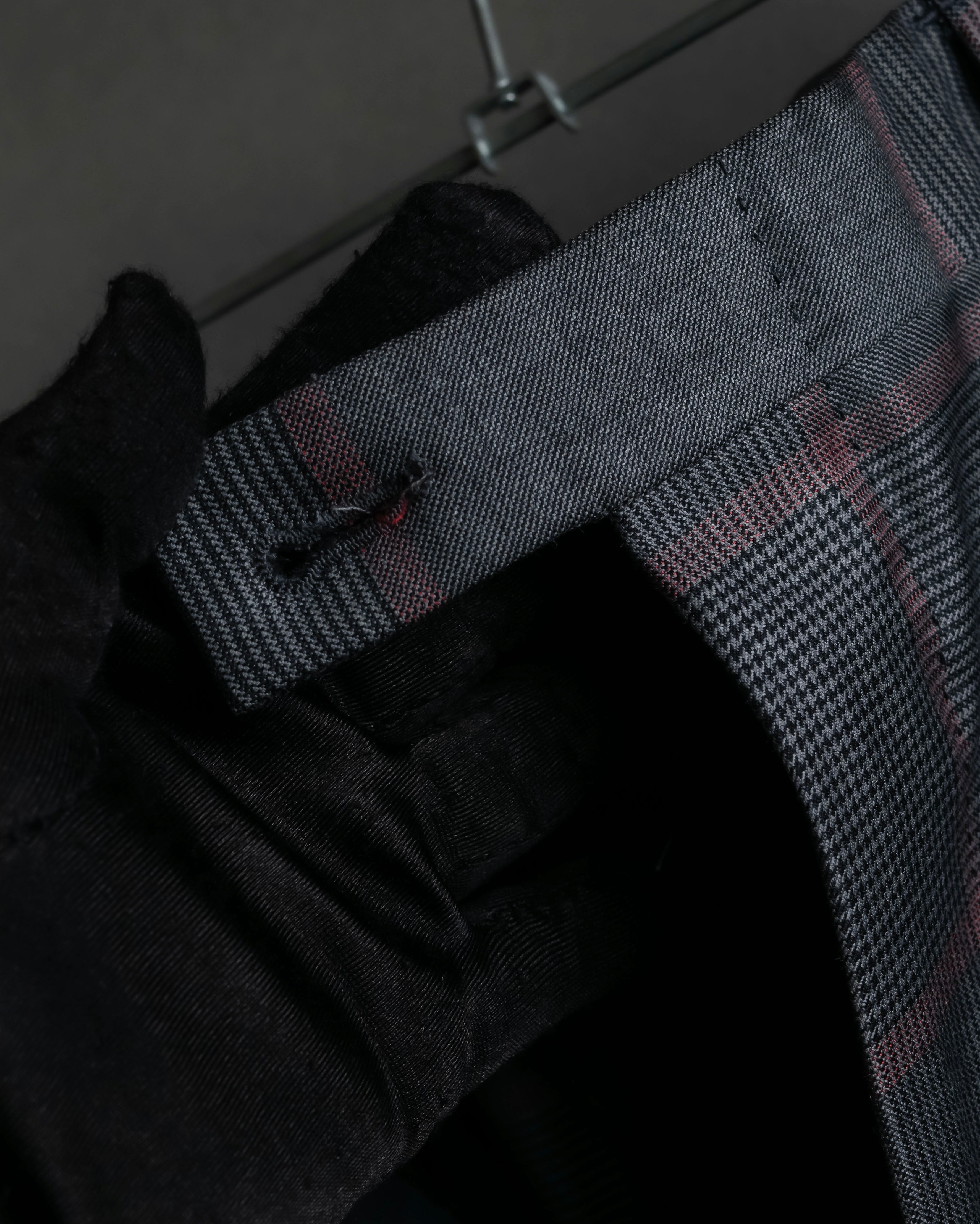 "GUCCI" Glen plaid wool wide tapered slacks