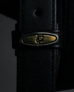 "Christian Dior" Logo buckle slim leather belt