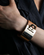 "Ferragamo" Gancini motif leather bangle