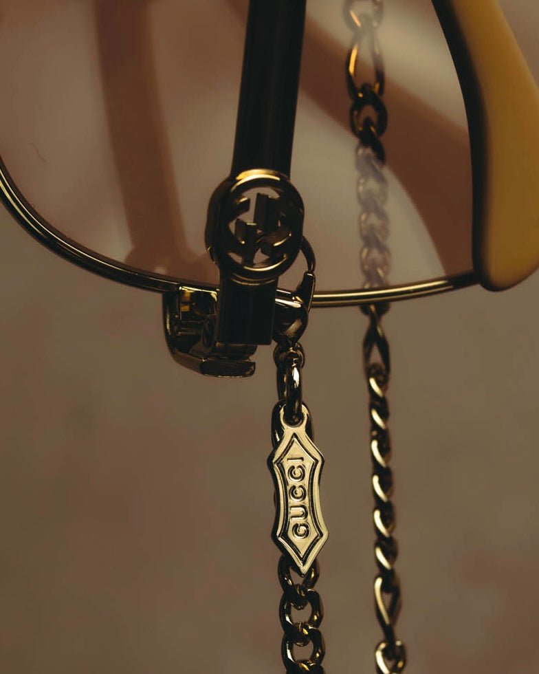 -SPECIAL- “GUCCI” 2016-2022 chain detailed oversized sunglasses