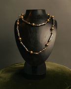 “Yves Saint Laurent” 80’s-90’s Cassandra logo mixed bead long necklace