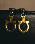 "Salvatore Ferragamo" 90's-00's Structured leather top handle bag